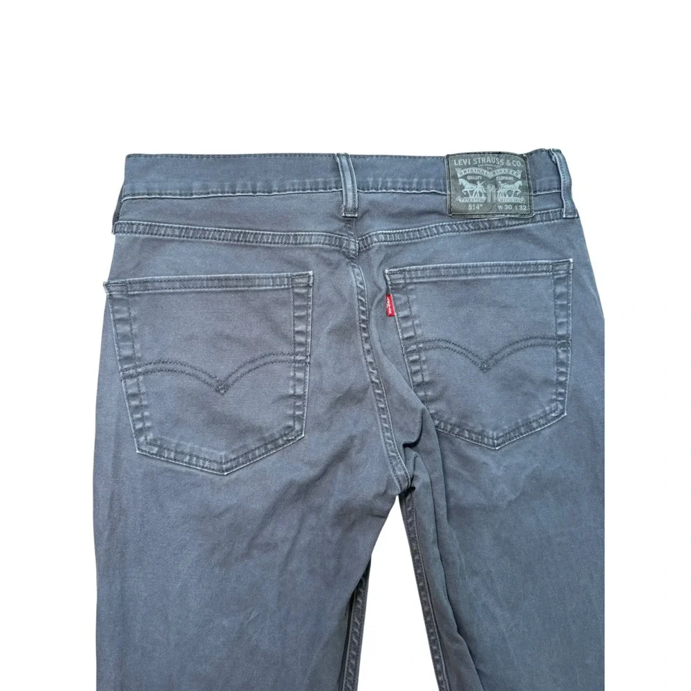 Levi's 514 Straight Fit Jeans Mens W30‎ L32 Gray Denim Pants